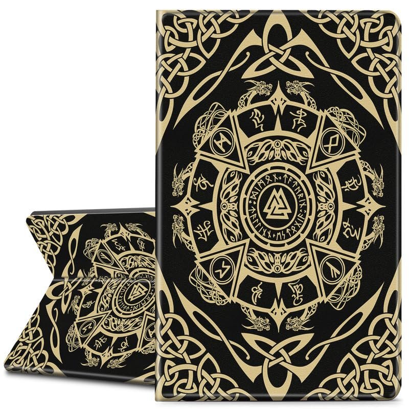 EDGFRTOIO for All New Kindle (11th Generation-2022 Release) Case 6" E-Book Reader Cover, Premium PU Leather Smart Folio Case Folding Stand Cover for Kindle 11 2022/2023, Nordic Viking Mythology