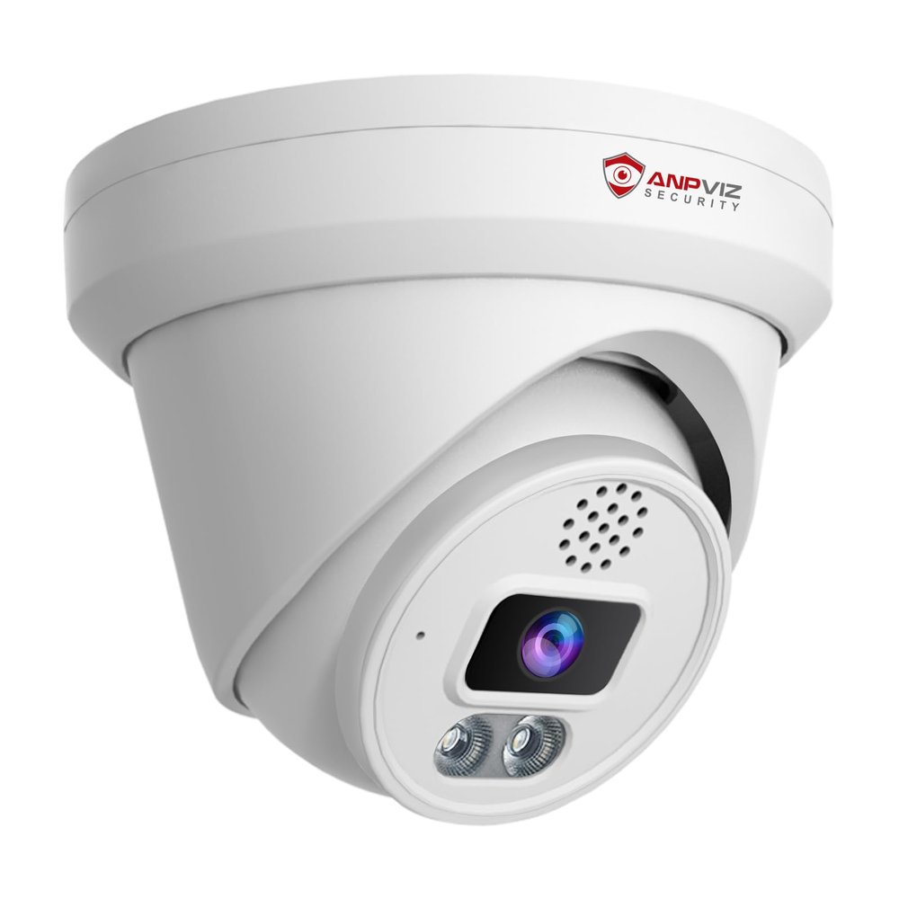Anpviz 4K IP PoE Camera, PoE Turret Security Camera Outdoor with Built-in Mic & Speaker, Human Vehicle Detection, 100FT Smart Color Night Vision, 8MP(3840x2160), Up to 256GB SD Card, NDAA Compliant