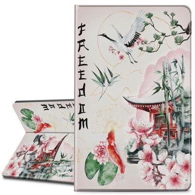 EDGFRTOIO for All New Kindle (11th Generation-2022 Release) Case 6" E-Book Reader Cover, Premium PU Leather Smart Folio Case Folding Stand Cover for Kindle 11 2022/2023, Japanese Zen Garden