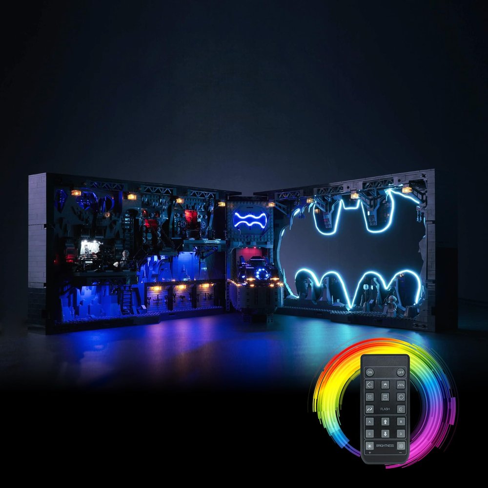 BrickBling LED Light Kit Compatible with Lego Batcave Shadow Box, Remote Control Version Lighting Compatible with Lego 76252- Not Include Model Set