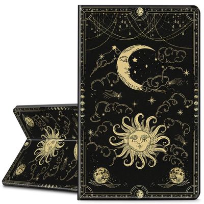 EDGFRTOIO for All New Kindle (11th Generation-2022 Release) Case 6" E-Book Reader Cover, Premium PU Leather Smart Folio Case Folding Stand Cover for Kindle 11 2022/2023, Mystic Spiritual Sun and Moon