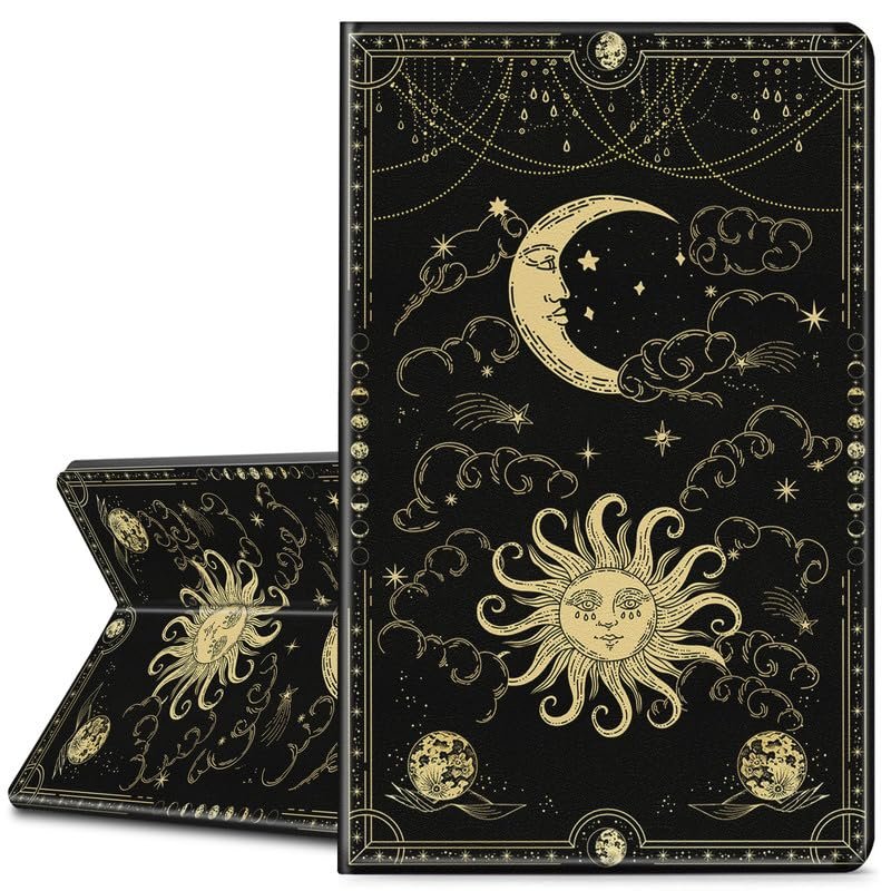 EDGFRTOIO for All New Kindle (11th Generation-2022 Release) Case 6" E-Book Reader Cover, Premium PU Leather Smart Folio Case Folding Stand Cover for Kindle 11 2022/2023, Mystic Spiritual Sun and Moon