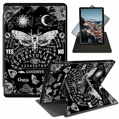 Case for 6" All-New Kindle (11th Generation-2022 Release), 360 Degree Smart Rotating Case Swivel Stand Soft Leather Cover with Auto Sleep/Wake for Kindle 11 2022/2023, Death Moth Spirit Board