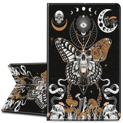 EDGFRTOIO for All New Kindle (11th Generation-2022 Release) Case 6" E-Book Reader Cover, Premium PU Leather Smart Folio Case Folding Stand Cover for Kindle 11 2022/2023, Mushroom Moon Skull Butterfly