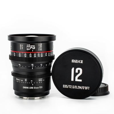 Meike 12mm T2.5 Super 35 Prime Manual Focus Cinema Lens for EF-Mount Cine Camera Compatible with C200 C300 II, RED Komodo, BMPCC 6K, Z CAM E2-S6 BMPCC6K Pro