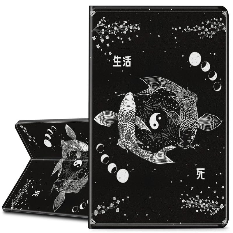 EDGFRTOIO for Kindle 10th Generation 2019 Released Case 6" E-Reader Cover, Premium PU Leather Smart Stand Folio Cover Cases for Kindle 10th Gen 2019, Auto Sleep/Wake, Koi Fish Cherry Blossom
