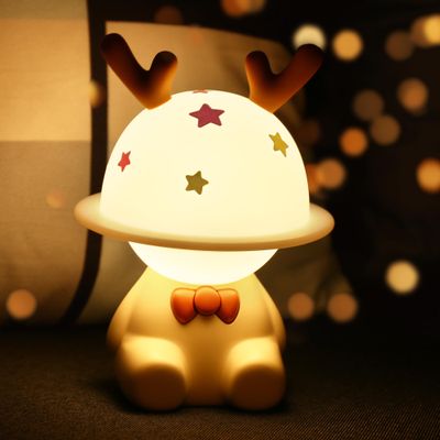 L LOHAS Nursery Night Lights, Cute Nursery Lamps with 7 Colors Adjustable Touch Control, USB Rechargeable, Kawaii Decor Stuff