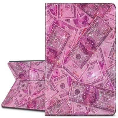 EDGFRTOIO for Kindle 10th Generation 2019 Released Case 6" E-Reader Cover, Premium PU Leather Smart Stand Folio Cover Cases for Kindle 10th Gen 2019, Auto Sleep/Wake, Pink Money Dollar Bill Glitter