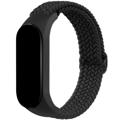 Wanme Sport Straps Compatible with Xiaomi Mi Band 5/6/7 & Amazfit Band 5 - Soft Nylon Replacement Bands, Women & Men Wristbands (Black)