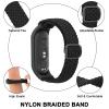 Wanme Sport Straps Compatible with Xiaomi Mi Band 5/6/7 & Amazfit Band 5 - Soft Nylon Replacement Bands, Women & Men Wristbands (Black) view 2