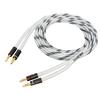 InnoStars 14 AWG Speaker Cable Wire with Banana Plugs (35 Feet - 10.7 Meter) - 99.99% OFC Copper, Gold Plated Tips, in-Wall CL2 Rated - White, 35 Ft view 1