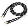InnoStars 14 AWG Speaker Wire Cable (25 Feet), Premium Heavy Duty Braided Speaker Cable Dual Gold Plated Banana Plug Tips - 99.99% Oxygen-Free Copper - in-Wall CL2 - Black, 25ft view 1