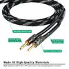 InnoStars 14AWG Premium Speaker Wire Cable (3 Feet), Heavy Duty Braided Speaker Cable Wire with Dual Gold Plated Banana Plug Tips - 99.99% Oxygen-Free Copper (OFC) - in-Wall CL2 - Black, 3ft view 2
