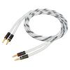 InnoStars 14AWG Premium Heavy Duty Braided Speaker Wire (6 Feet) with Dual Gold Plated Banana Plug Tips - 99.99% Oxygen-Free Copper (OFC) Construction - in-Wall CL2 - White, 6ft view 1