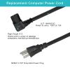 1FT Right Angle Computer Power Cord - NEMA 5-15 Plug to IEC C13 Power Cord,Universal PC Power Supply Cord, 16AWG, Black C13 3 Prong Angled AC Cord for PC Monitor/TV view 3