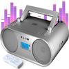 KLIM Boombox B4 CD Player Portable Audio System - AM/FM Radio with CD Player, MP3, Bluetooth, AUX, USB - Wired & Wireless Mode, Rechargeable Battery - Remote Control, Autosleep, Digital EQ - New view 1