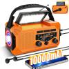 10000mAh Emergency Weather Radio with Wireless Speaker, 37000mWh NOAA/AM/FM Hand Crank Solar Radio with Flashlight Cell, Phone Charger, Compass, Reading Lamp, SOS Alarm view 1