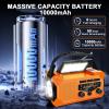 10000mAh Emergency Weather Radio with Wireless Speaker, 37000mWh NOAA/AM/FM Hand Crank Solar Radio with Flashlight Cell, Phone Charger, Compass, Reading Lamp, SOS Alarm view 2
