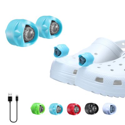 RAHAN Clip on Clog Headlights Lights for Shoes, 2pcs Flashlight Clog Charm Attachment Accessories for Shoe, Hands-Free Night Light, Camping Lights, IP65 Waterproof Light, Blue