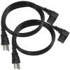 [2PACK] 3FT 90 Degree Computer Monitor Power Cord - NEMA 5-15P to Right Angle C13 Power Cord, 13A 125V, 16AWG, Black Replacement Angled Printer/TV 3 Prong AC Cord, PC Power Supply Cable view 1