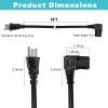 [2PACK] 3FT 90 Degree Computer Monitor Power Cord - NEMA 5-15P to Right Angle C13 Power Cord, 13A 125V, 16AWG, Black Replacement Angled Printer/TV 3 Prong AC Cord, PC Power Supply Cable view 2