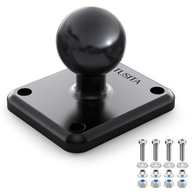 TUSITA Metal Rectangular AMPS Connection Plate with B Size 1" Ball
