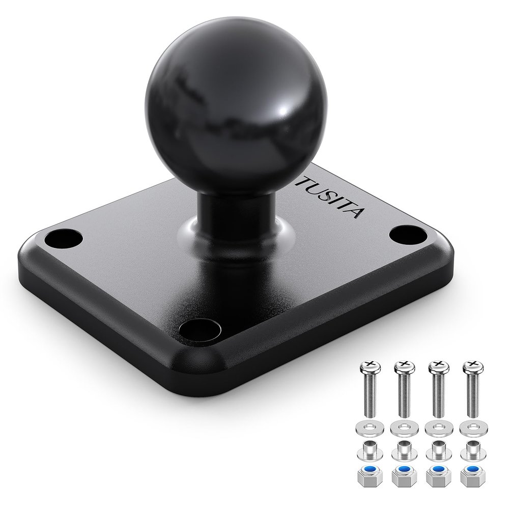 TUSITA Metal Rectangular AMPS Connection Plate with B Size 1" Ball