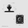 TUSITA Metal Rectangular AMPS Connection Plate with B Size 1" Ball view 3