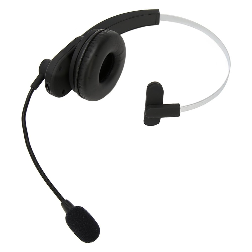 Single Ear BT Headset, Headset with Microphone, Dual Mode Noise Cancelling Business Headband Headphone with USB Transmitter