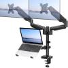 MOUNT PRO Monitor and Laptop Mount for 2 Max 27" Computer Screens, Laptop Tray Fits 10-17inch Notebook, 3-in-1 Adjustable Laptop and Monitor Desk Mount with VESA Bracket 75/100mm view 1