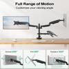 MOUNT PRO Monitor and Laptop Mount for 2 Max 27" Computer Screens, Laptop Tray Fits 10-17inch Notebook, 3-in-1 Adjustable Laptop and Monitor Desk Mount with VESA Bracket 75/100mm view 3
