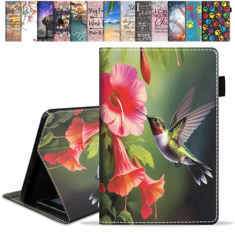 FVAENDHIO Case for All-New Amazon Fire Max 11 Tablet (11 Inch, 13th Generation, 2023 Release) with Card Slot & Auto Sleep/Wake - Slim Folding Stand Folio Cover, Hummingbird Flowers