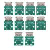 10Pcs USB Type A Female Socket Breakout Board, 2.54mm Pitch Adapter Connector DIP view 1