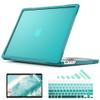 Batianda 4-in-1 Ultimate Case for New MacBook Pro 16 inch 2024 M4 Chip 2023 2021 Release M3 M2 M1 Pro/Max - Matte Translucent Rugged Armor Shell with Carbon Fiber Texture Grip Shockproof Bumper -Blue view 1