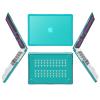 Batianda 4-in-1 Ultimate Case for New MacBook Pro 16 inch 2024 M4 Chip 2023 2021 Release M3 M2 M1 Pro/Max - Matte Translucent Rugged Armor Shell with Carbon Fiber Texture Grip Shockproof Bumper -Blue view 3