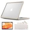 Batianda 4-in-1 Ultimate Case for New MacBook Pro 16 inch 2024 M4 Chip 2023 2021 Release M3 M2 M1 Pro/Max -Matte Translucent Rugged Armor Shell with Carbon Fiber Texture Grip Shockproof Bumper Khaki view 1