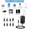12V 2A Power Supply, Universal Power Adapter with 8 Selectable Plug, Power Adapter for Led Power Supply, CCTV Camera, BT Speaker, GPS, Webcam, Router - 2000mA Max view 2