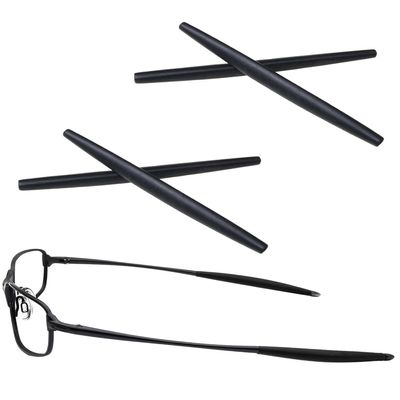 2 Pairs Replacement Earsocks Rubber Temple Sleeve for Oakley Square Whisker/Whisker/Big Square Wire/Square Wire 2.0/A Wire Sunglasses; OX3093 OX3107 OX5050 OX5072 Frame, Black Ear Sleeves