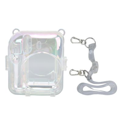 Clear Case for Mini 12 Instant, Film Camera with Photo Holds 10 Films on Back and Adjustable Strap for Outdoor