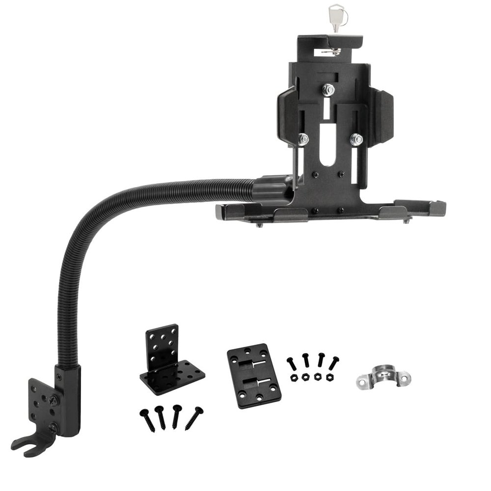 ARKON Mounts Metal Seat Rail or Floor Mount Locking Tablet Holder with Adjustable arm for car or Trucks, Works with iPad Air 5th Gen iPad 9th Gen, Easy Installation, Heavy-Duty Components TAB488L22AL