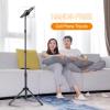 Buhelyc Ipad Stand Floor, Cell Phone Tripods with Carrying Bag, 360-Degree Rotatable, Portable, Height Adjustable, Hands-Free, Compatible with 9"-14.5" Device, Lazy Bracket for Watching Movie view 2