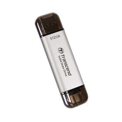 Transcend ESD310 512GB External SSD, Up to 1,050MB/s, Dual USB Flash Drive for iPhone/iPad/Mac/Windows, Android/Tablet/PC, USB 3.2 Gen 2 Thumb Drive Photo Stick, 2-in-1 Type C &Type A Memory Stick