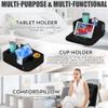 TabCouchCaddy - Couch Cup Holder Tray Pillow - Bed, Couch Caddy, Sofa, RV & Car - Holds Drinks, Snacks, Remotes, Phones, Kindle, Tablet | Bed Cup Holder (Black) view 2