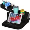 TabCouchCaddy - Couch Cup Holder Tray Pillow - Bed, Couch Caddy, Sofa, RV & Car - Holds Drinks, Snacks, Remotes, Phones, Kindle, Tablet | Bed Cup Holder (Black) view 4