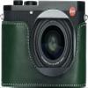 Camera Case for Leica Q3, BMAOLLONGB Handmade Genuine Real Leather Half Camera Case Bag Cover for Leica Q3 Camera Bottom Opening Version + Hand Strap (Green) view 1