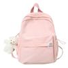 ALTALIVA Aesthetic Backpack Mini Canvas Korean Backpack with Kawaii Accessories, Laptop Lightweight Travel Backpack for Women (Pink) view 1
