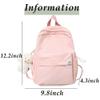 ALTALIVA Aesthetic Backpack Mini Canvas Korean Backpack with Kawaii Accessories, Laptop Lightweight Travel Backpack for Women (Pink) view 4