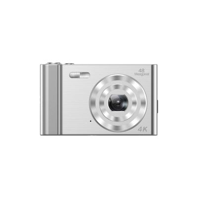 4K Digital Camera for Photography 16x Zoom, Detachable Lens, 2.4 in Hd LCD Mini Vlogging Camera Point and Shoot Digital Cameras Vlog Cameras for Beginners (Silver)