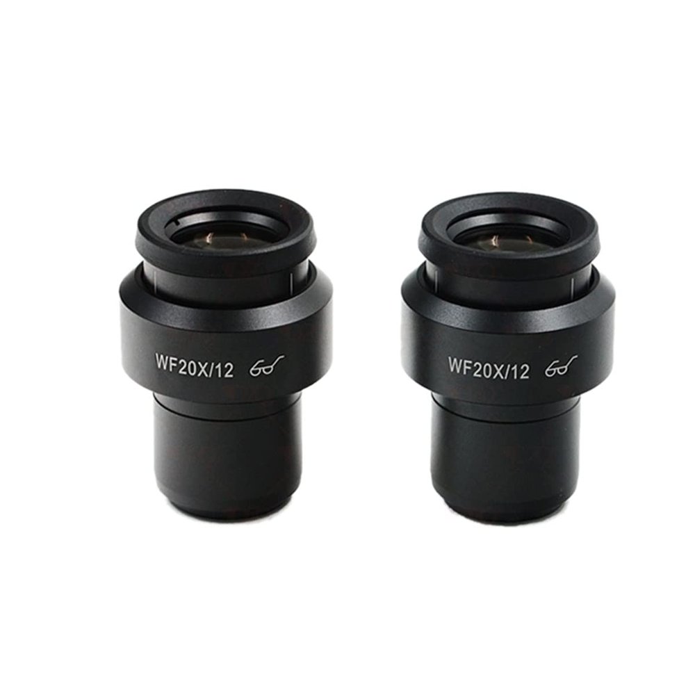 Lab Microscope Slides Microscope Eyepiece Magnification 20x Wide Field 30mm Mounting Size High Eyepoint Zoom Stereo Microscope Eyepiece Microscopio Ocular FOV 12mm Microscope Parts ( Color : 2PCS )