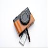 BMAOLLONGB ZV-1 Mark II Camera Case, Handmade Genuine Real Leather Half Camera Case Bag Cover for Sony ZV-1 Mark II ZV-1F ZV1F Camera Bottom Opening Version + Hand Strap (Yellow) view 4
